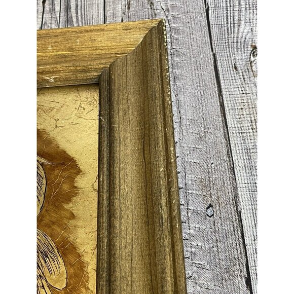 Vintage Owl Foil Art Print By Brenda - 5" x 7" Wooden Frame - Picture 6 of 9